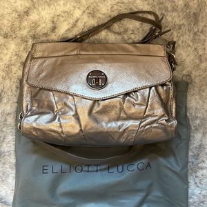 Elliott Luca metallic leather satchel